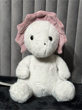 Coco Village Grey Triceratops Dinosaur Plush Stuffed Animal Pink Frill Soft Toy